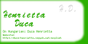 henrietta duca business card